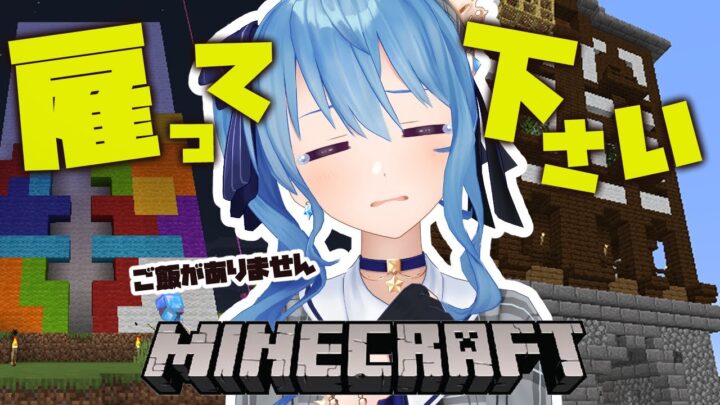 【Minecraft】ご飯が底をつきそう……雇ってください‼【ホロライブ / 星街すいせい】